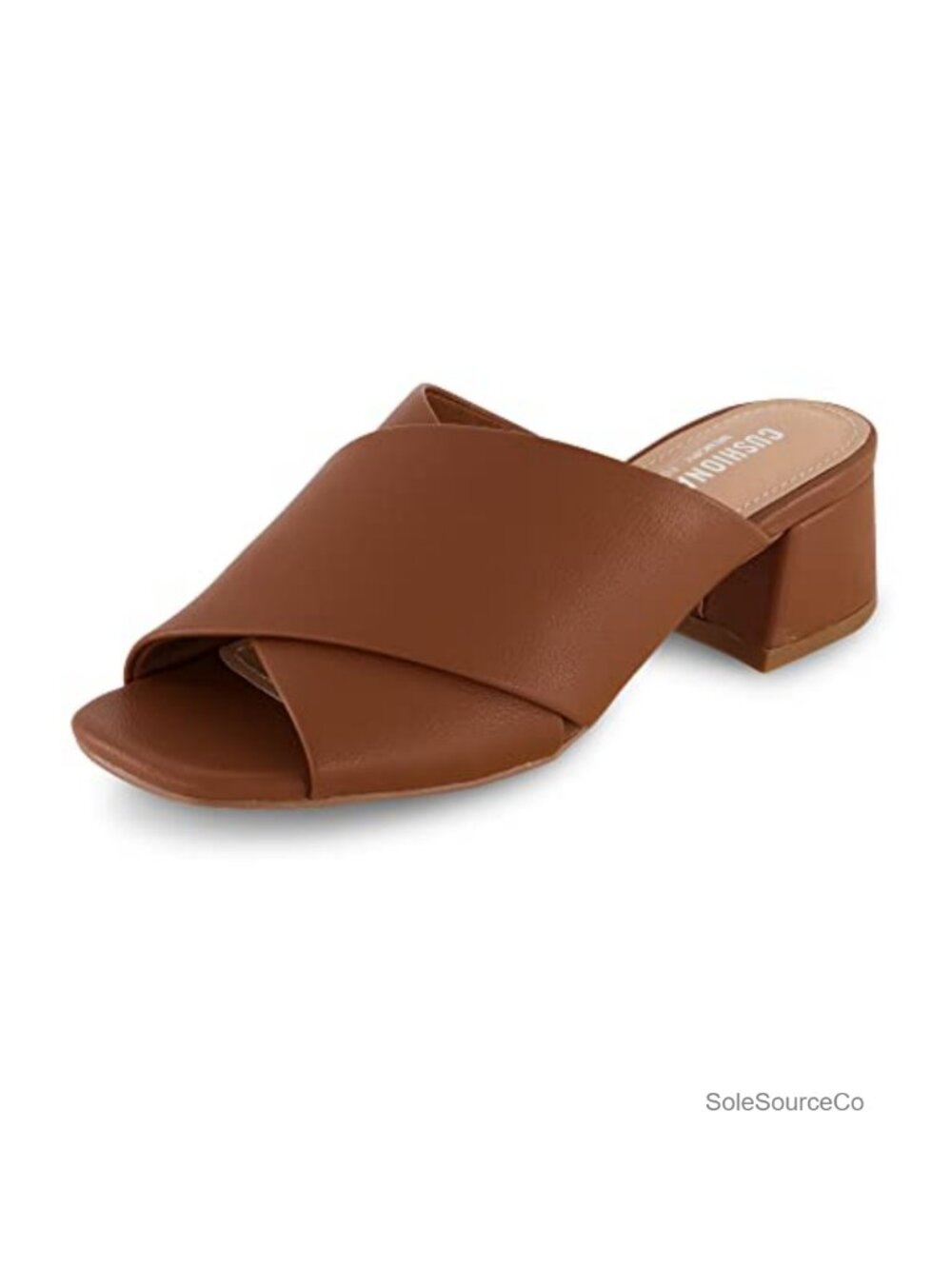 CUSHIONAIRE Garland Cross Band Block Heel Sandals Women's Memory Foam